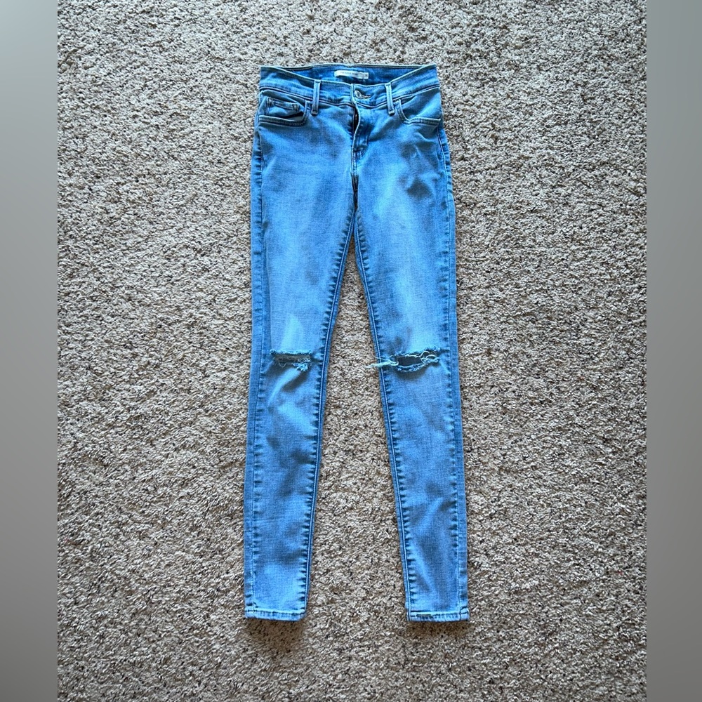 Levi’s 710 super skinny denim blue jeans size 26